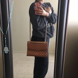 Rebecca Minkoff Camel Chain & Gold Stud Bag